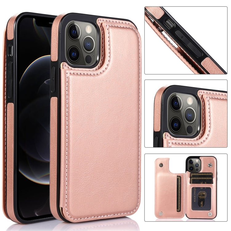For iPhone 12 / 12 Pro Shockproof PU + TPU Leather Case with Card Slots & Holder & Photo Frame & Wallet