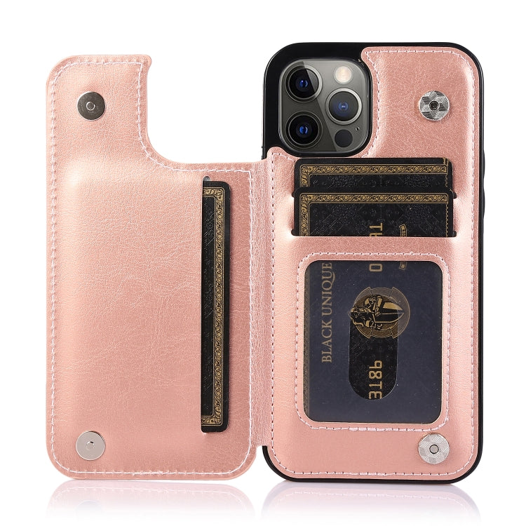 For iPhone 12 / 12 Pro Shockproof PU + TPU Leather Case with Card Slots & Holder & Photo Frame & Wallet