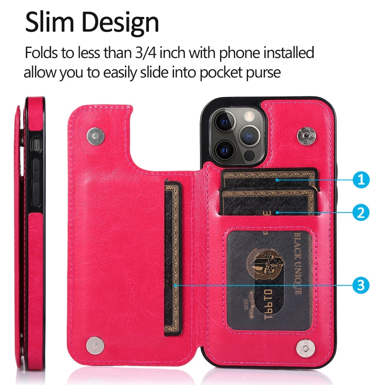 For iPhone 12 / 12 Pro Shockproof PU + TPU Leather Case with Card Slots & Holder & Photo Frame & Wallet