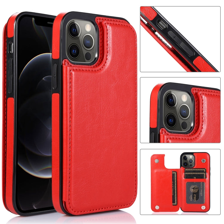 For iPhone 12 / 12 Pro Shockproof PU + TPU Leather Case with Card Slots & Holder & Photo Frame & Wallet