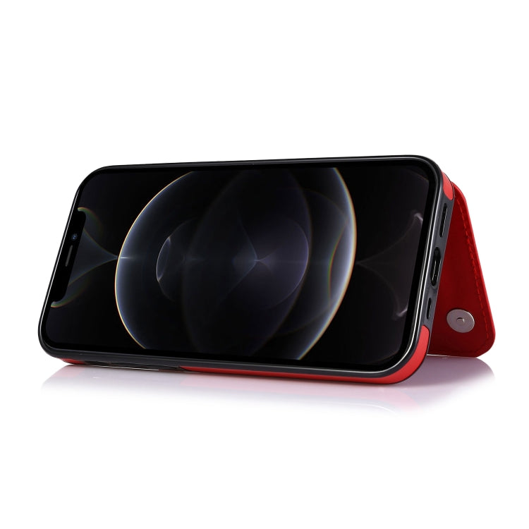 For iPhone 12 / 12 Pro Shockproof PU + TPU Leather Case with Card Slots & Holder & Photo Frame & Wallet
