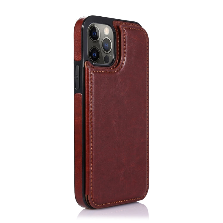 For iPhone 12 / 12 Pro Shockproof PU + TPU Leather Case with Card Slots & Holder & Photo Frame & Wallet
