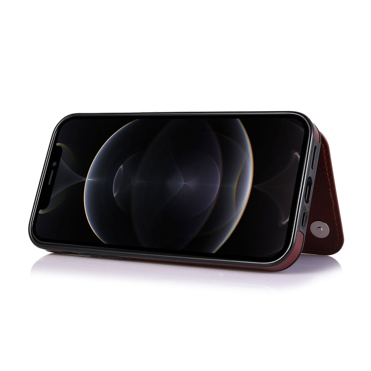For iPhone 12 / 12 Pro Shockproof PU + TPU Leather Case with Card Slots & Holder & Photo Frame & Wallet