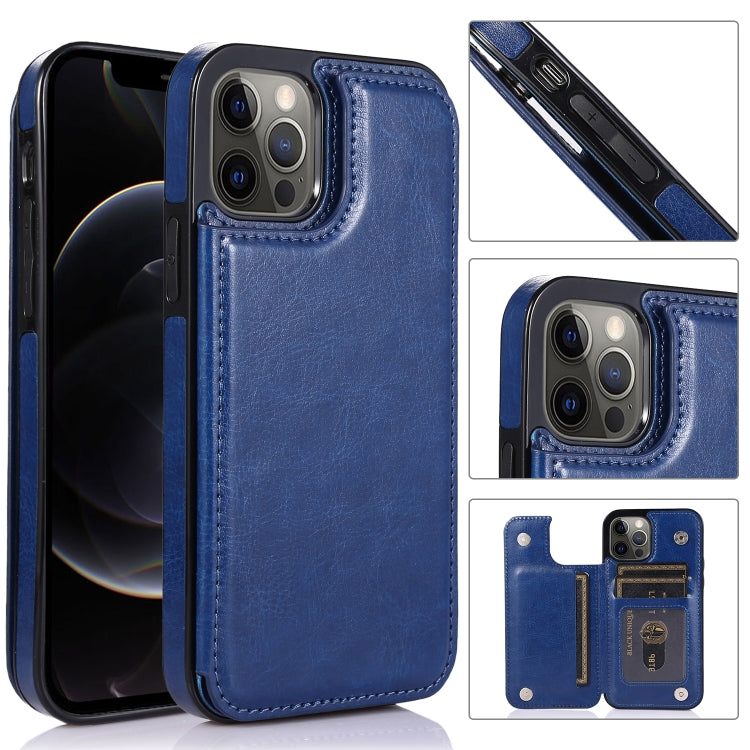 For iPhone 12 / 12 Pro Shockproof PU + TPU Leather Case with Card Slots & Holder & Photo Frame & Wallet