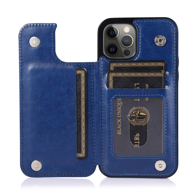 For iPhone 12 / 12 Pro Shockproof PU + TPU Leather Case with Card Slots & Holder & Photo Frame & Wallet