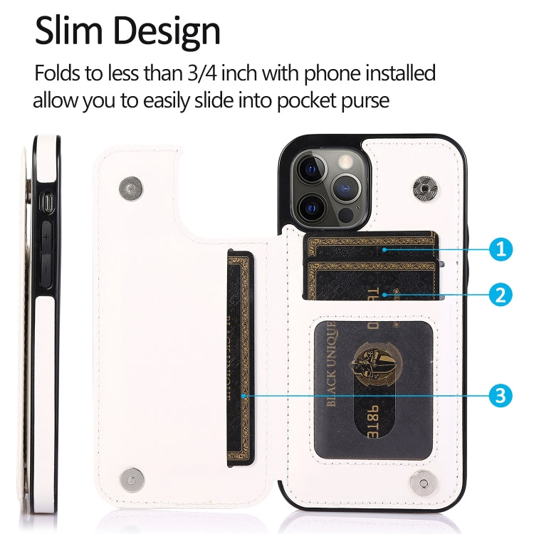 For iPhone 12 / 12 Pro Shockproof PU + TPU Leather Case with Card Slots & Holder & Photo Frame & Wallet
