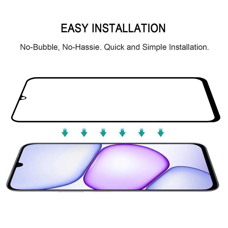 For Realme C100 4G High Aluminum Full Screen Silk Printing Tempered Glass Film