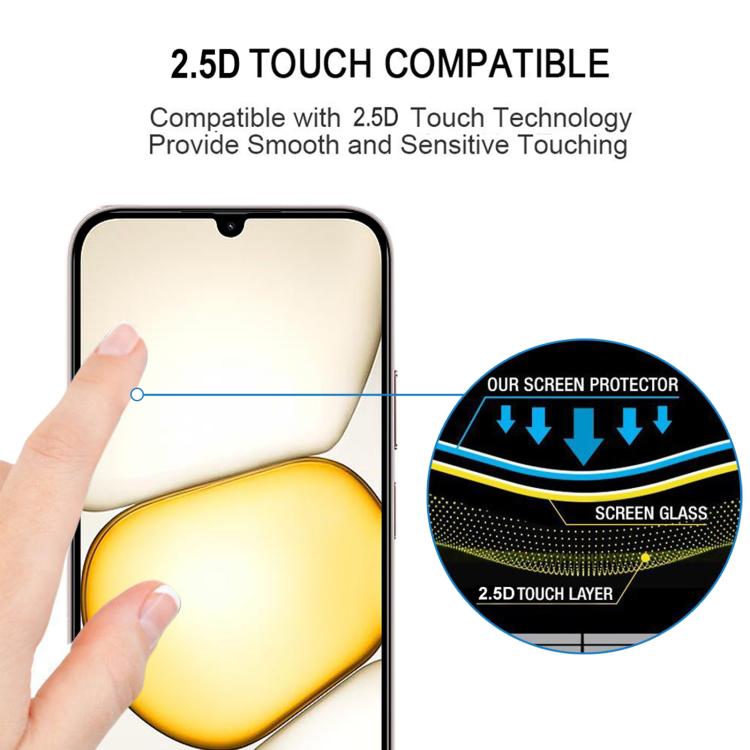 For Realme C100x 4G High Aluminum Full Screen Silk Printing Tempered Glass Film