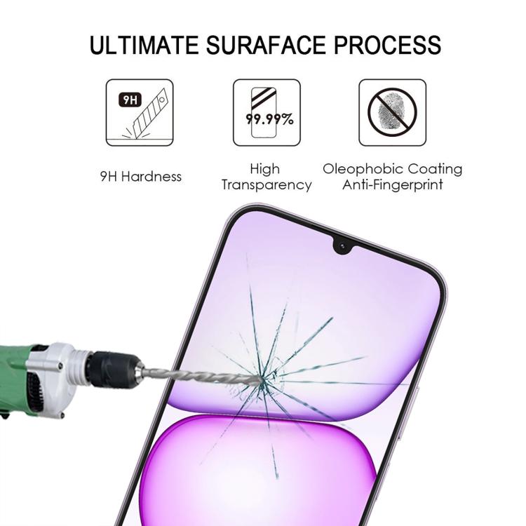 For Realme C100i 4G High Aluminum Full Screen Silk Printing Tempered Glass Film