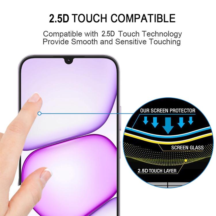 For Realme C100i 4G 25pcs High Aluminum Full Screen Silk Printing Tempered Glass Film