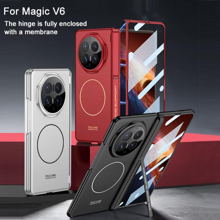 For Honor Magic V6 GKK Integrated Magnetic Folding Hinge Full Coverage Phone Case with Stand