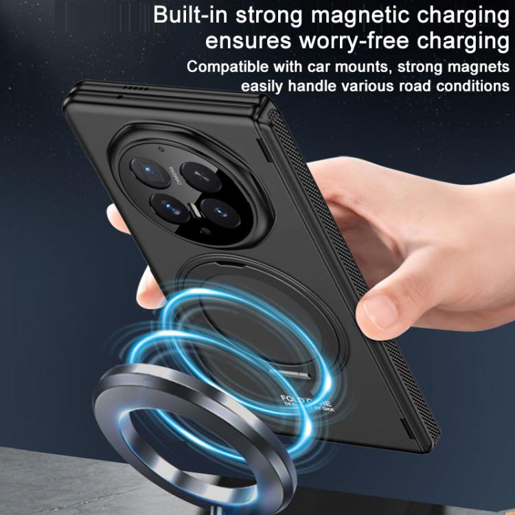 For Honor Magic V6 GKK HD Integrated Magnetic Folding Hinge All-Inclusive Phone Case with Rotating Bracket
