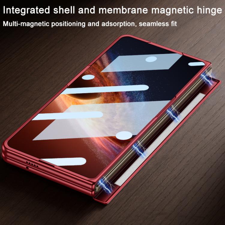 For Honor Magic V6 GKK HD Integrated Magnetic Folding Hinge All-Inclusive Phone Case with Rotating Bracket