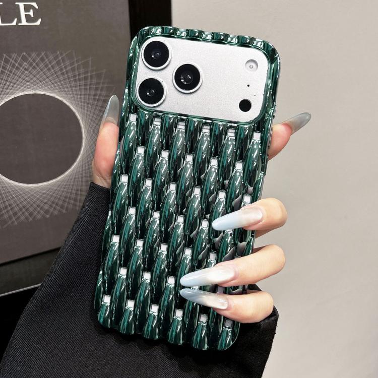 For iPhone 17 Pro Max Electroplated Twisted Texture Hollow Heat Dissipation TPU Phone Case