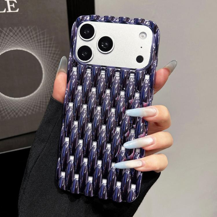 For iPhone 17 Pro Electroplated Twisted Texture Hollow Heat Dissipation TPU Phone Case