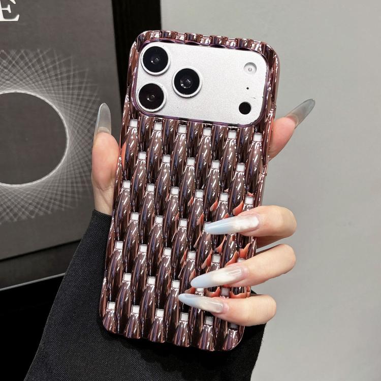 For iPhone 17 Pro Electroplated Twisted Texture Hollow Heat Dissipation TPU Phone Case