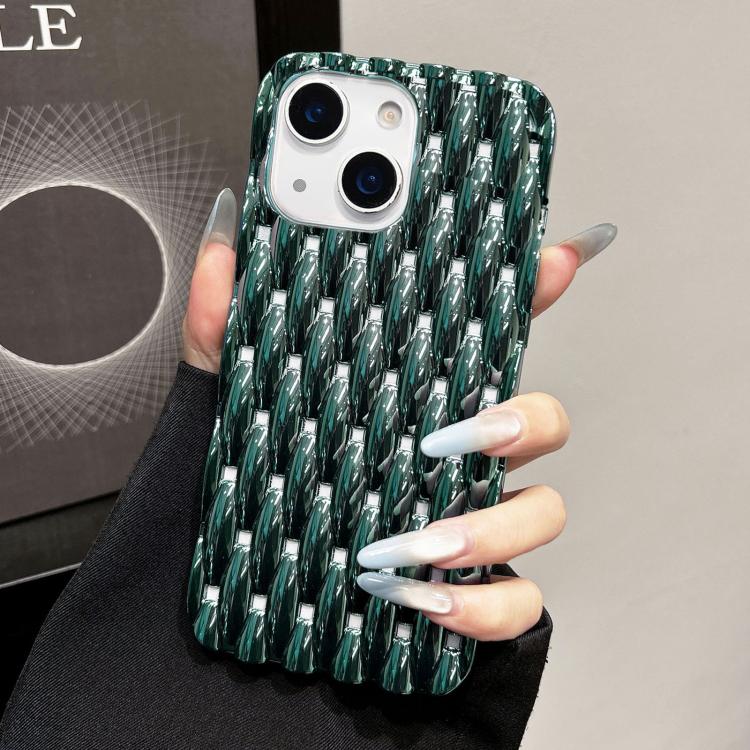 For iPhone 14 Plus Electroplated Twisted Texture Hollow Heat Dissipation TPU Phone Case