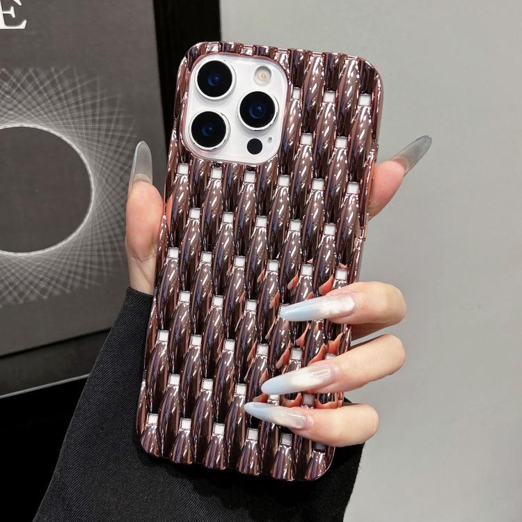 For iPhone 13 Pro Max Electroplated Twisted Texture Hollow Heat Dissipation TPU Phone Case