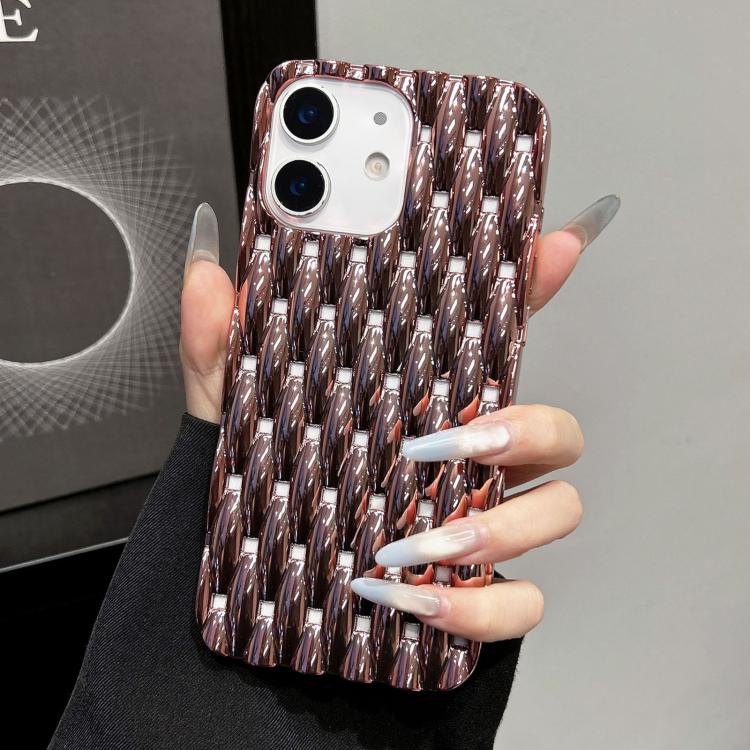 For iPhone 12 Electroplated Twisted Texture Hollow Heat Dissipation TPU Phone Case