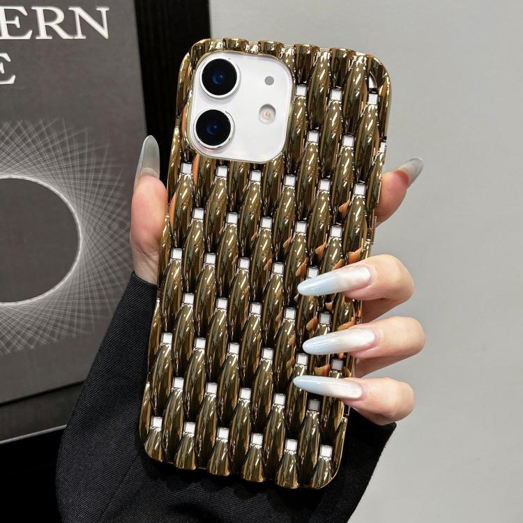 For iPhone 12 Electroplated Twisted Texture Hollow Heat Dissipation TPU Phone Case