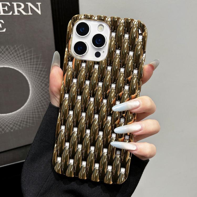 For iPhone 12 Pro Max Electroplated Twisted Texture Hollow Heat Dissipation TPU Phone Case