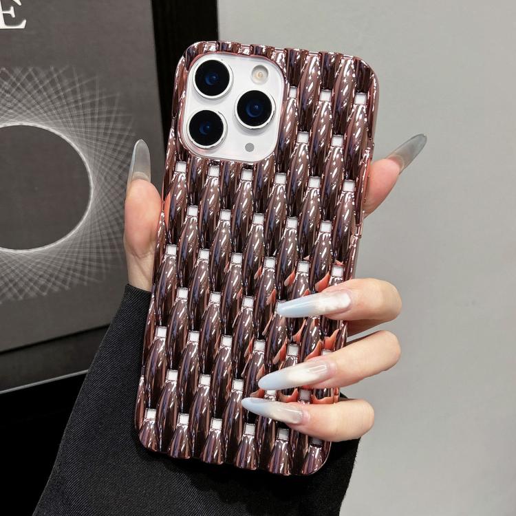For iPhone 11 Pro Max Electroplated Twisted Texture Hollow Heat Dissipation TPU Phone Case