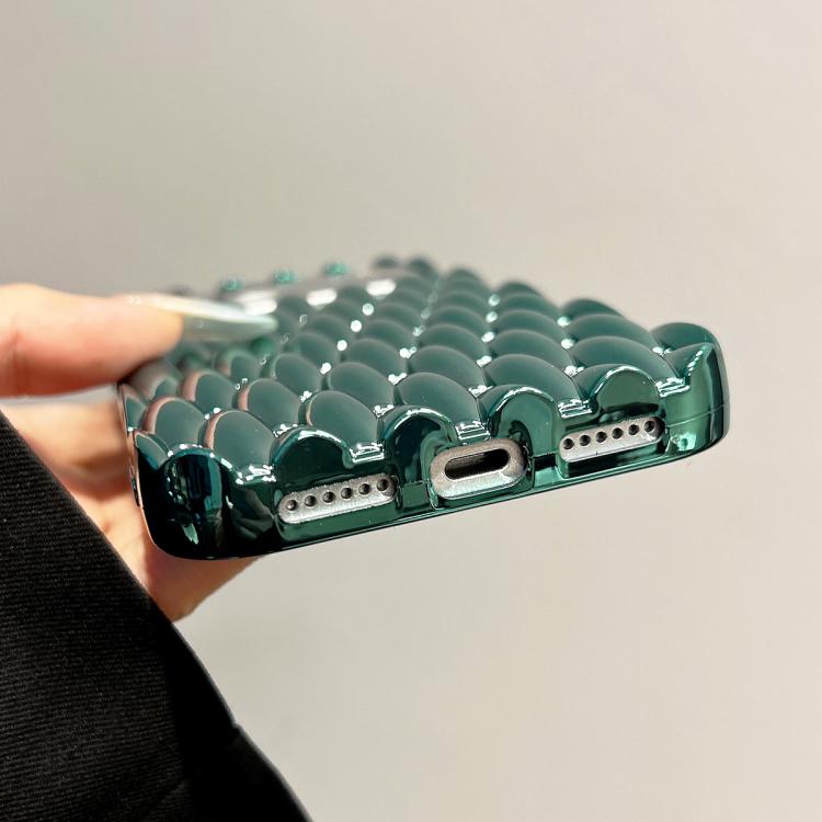 For iPhone 16 Electroplated Twisted Texture Hollow Heat Dissipation TPU Phone Case