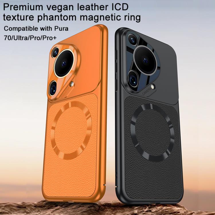 For Huawei Pura 70 Pro GKK Change to 17 Pro Series Vegan Leather Magnetic Phone Case