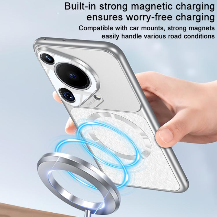 For Huawei Pura 70 Pro GKK Change to 17 Pro Series Vegan Leather Magnetic Phone Case