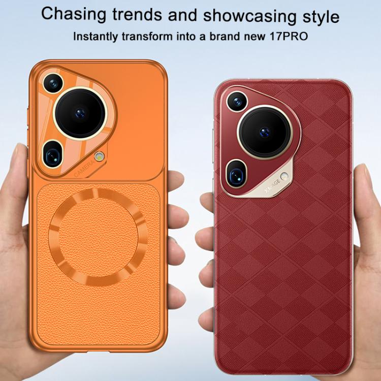 For Huawei Pura 70 Pro GKK Change to 17 Pro Series Vegan Leather Magnetic Phone Case