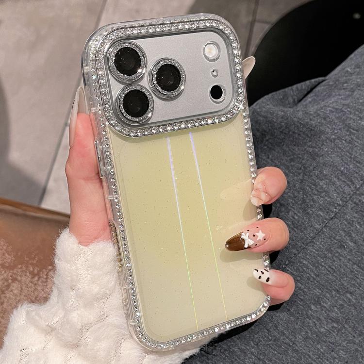 For iPhone 17 Pro Max Double-sided Diamond Aurora Glitter TPU IMD PC Phone Case