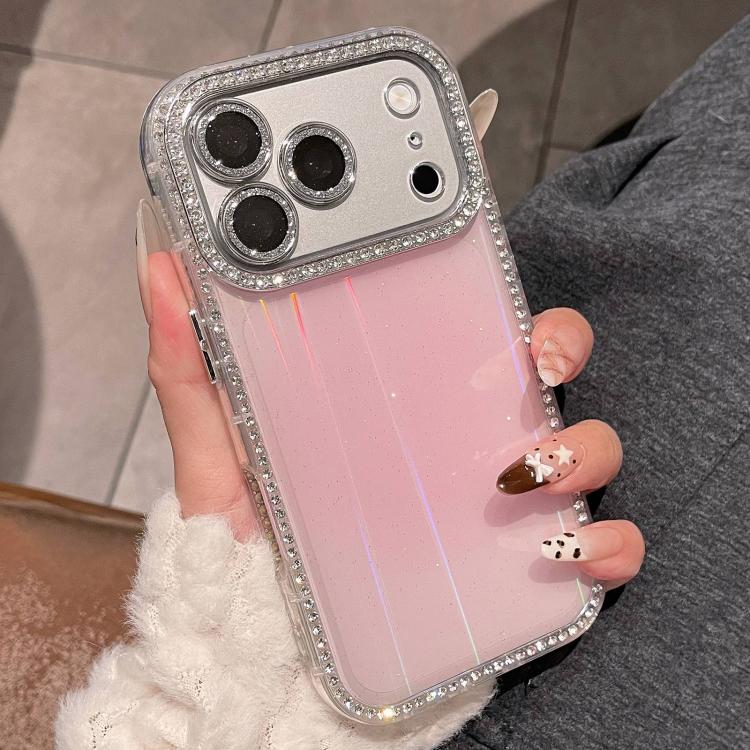 For iPhone 17 Pro Double-sided Diamond Aurora Glitter TPU IMD PC Phone Case
