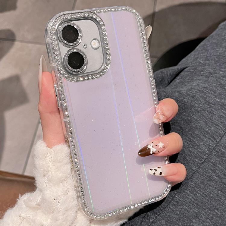 For iPhone 17 Double-sided Diamond Aurora Glitter TPU IMD PC Phone Case
