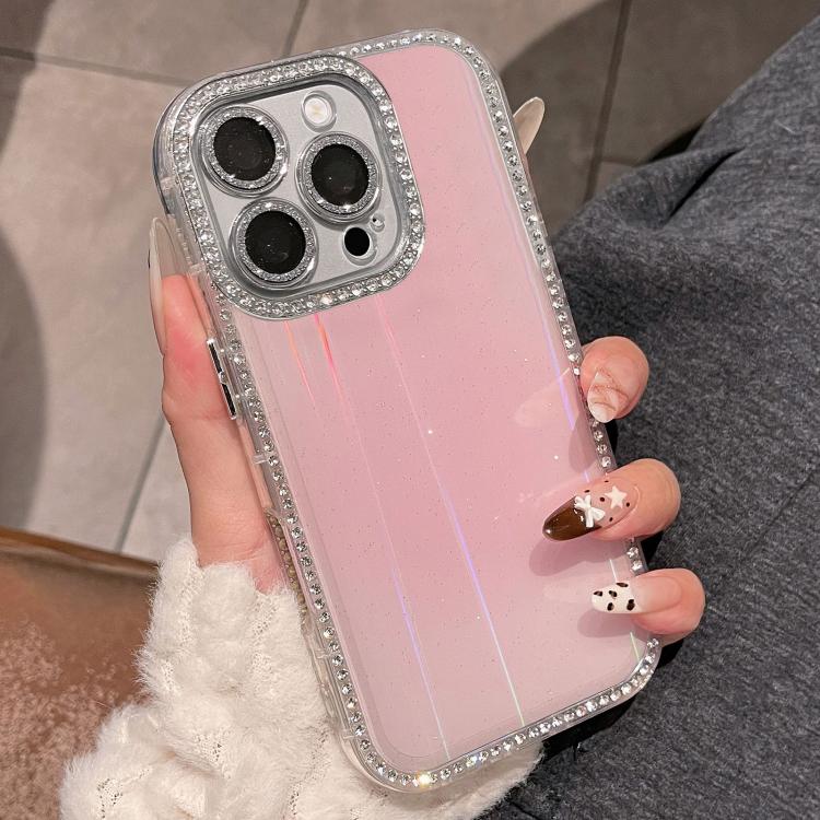 For iPhone 16 Pro Double-sided Diamond Aurora Glitter TPU IMD PC Phone Case