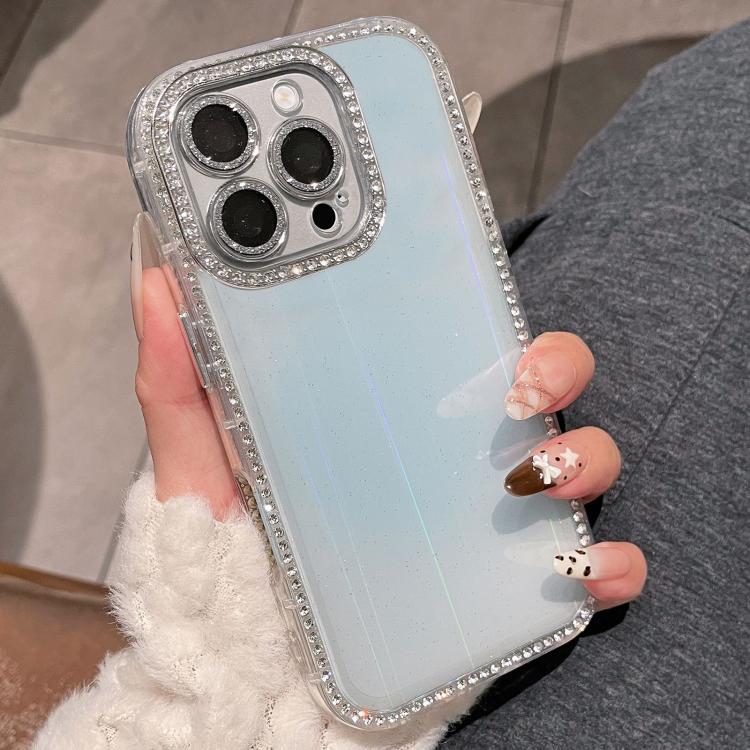 For iPhone 16 Pro Double-sided Diamond Aurora Glitter TPU IMD PC Phone Case