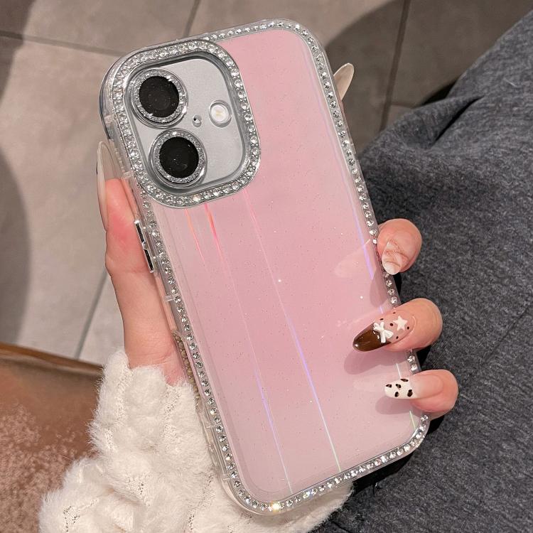 For iPhone 16 Double-sided Diamond Aurora Glitter TPU IMD PC Phone Case