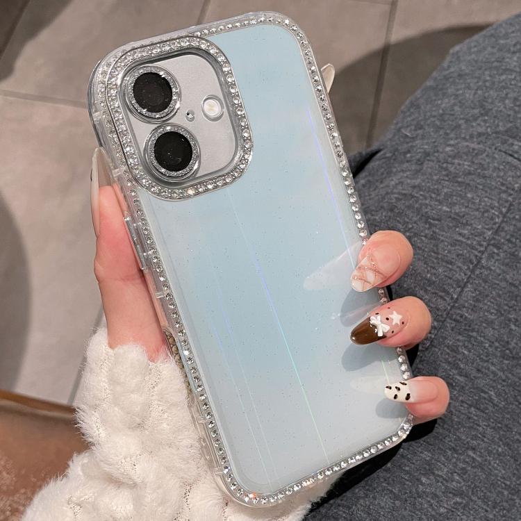For iPhone 16 Double-sided Diamond Aurora Glitter TPU IMD PC Phone Case