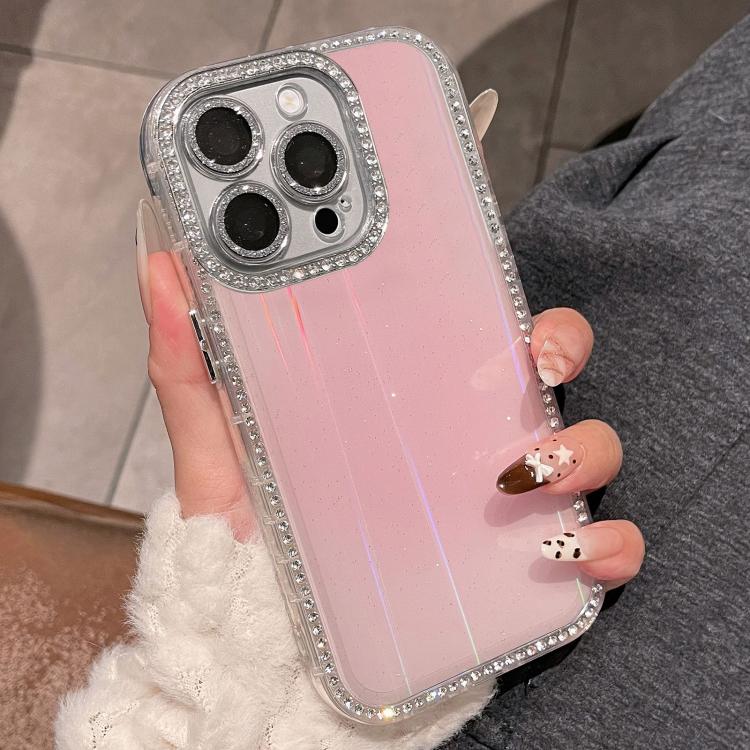 For iPhone 15 Pro Max Double-sided Diamond Aurora Glitter TPU IMD PC Phone Case