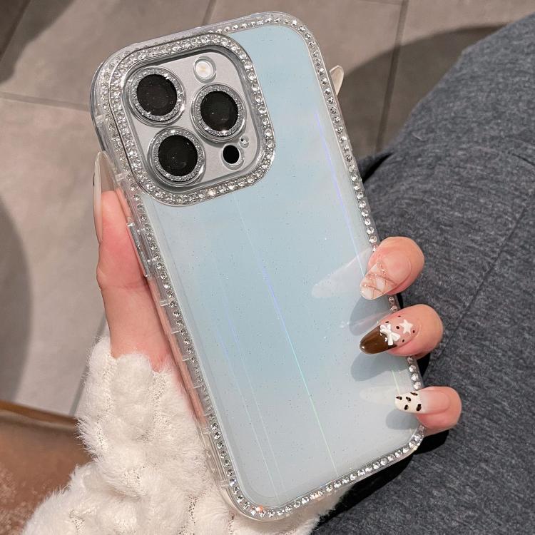 For iPhone 15 Pro Double-sided Diamond Aurora Glitter TPU IMD PC Phone Case