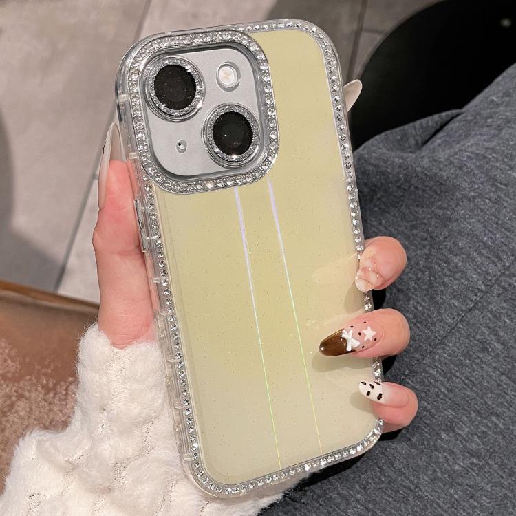 For iPhone 14 / 13 Double-sided Diamond Aurora Glitter TPU IMD PC Phone Case