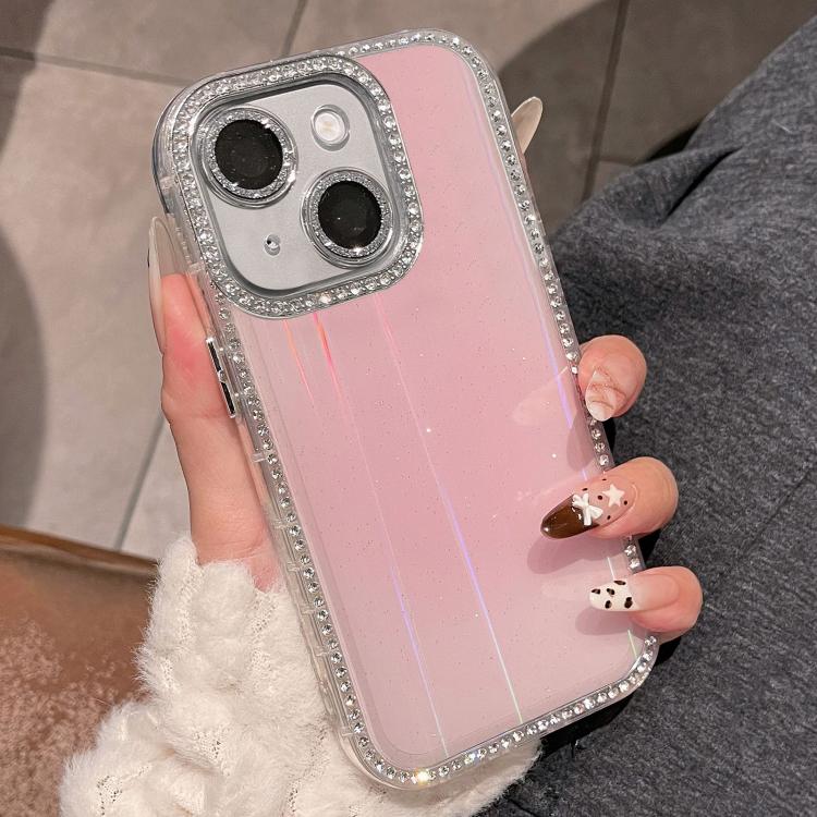 For iPhone 14 / 13 Double-sided Diamond Aurora Glitter TPU IMD PC Phone Case