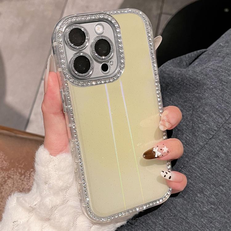 For iPhone 13 Pro Max Double-sided Diamond Aurora Glitter TPU IMD PC Phone Case