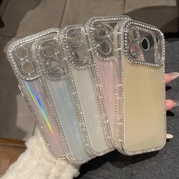 For iPhone 17 Pro Double-sided Diamond Aurora Glitter TPU IMD PC Phone Case