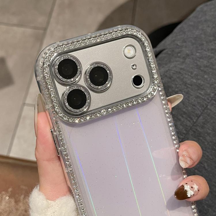For iPhone 17 Pro Double-sided Diamond Aurora Glitter TPU IMD PC Phone Case