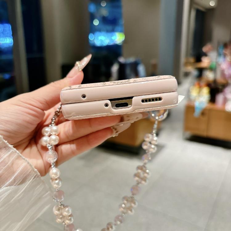For Huawei nova Flip Scale Texture Side Buckle Shockproof Phone Case with Bracelet - Pink