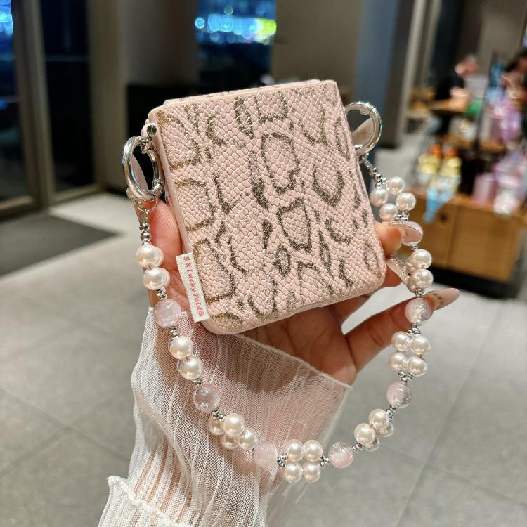 For Huawei Pocket 2 Scale Texture Side Buckle Shockproof Phone Case with Bracelet - Pink