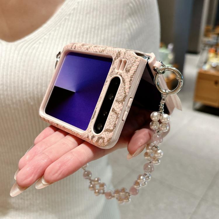 For Huawei Pura X Scale Texture Side Buckle Shockproof Phone Case with Bracelet - Pink