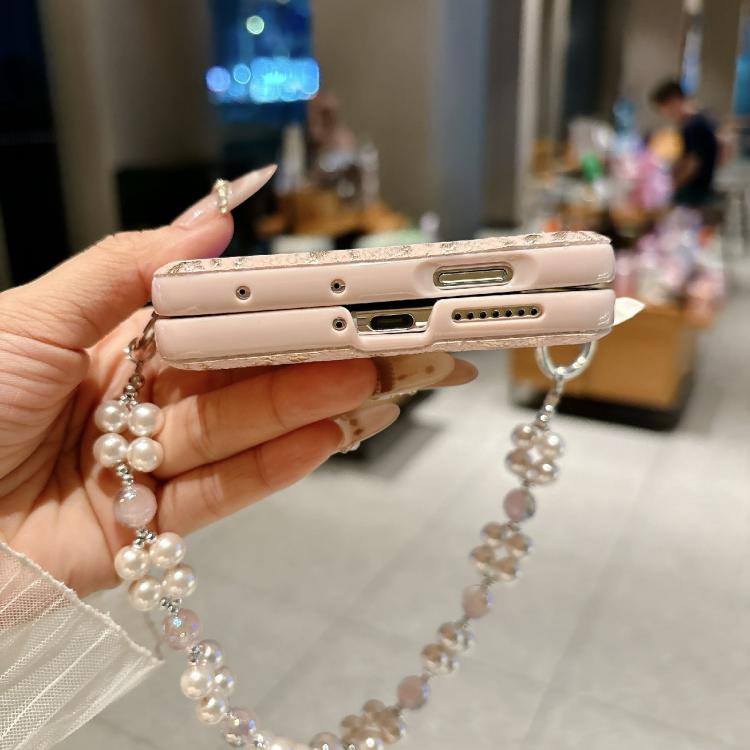 For Huawei Pura X Scale Texture Side Buckle Shockproof Phone Case with Bracelet - Pink