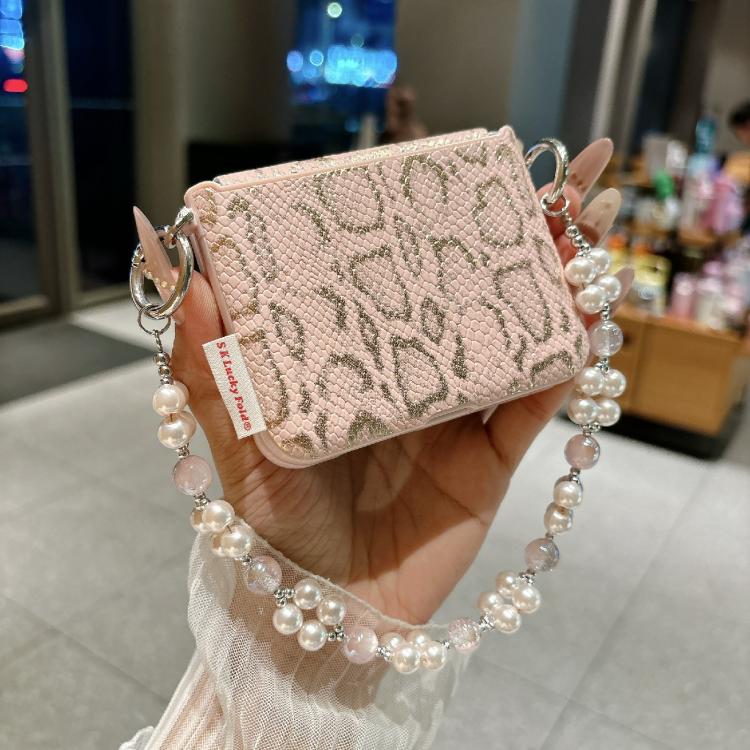 For Huawei Pura X Scale Texture Side Buckle Shockproof Phone Case with Bracelet - Pink