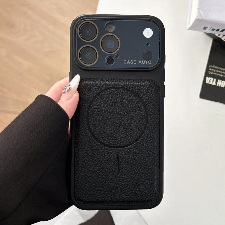 For iPhone 17 Pro Transforms Into 17 Lychee Leather Textured Magnetic TPU Phone Case